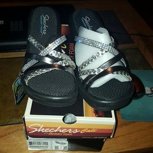 Sketchers memory foam wedge sandals